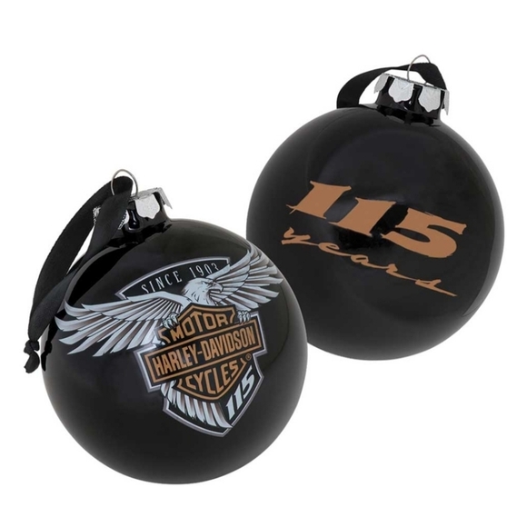 Harley Davidson 115th Anniversary Limited Edition Glass Ball Ornament NIB - Picture 1 of 9